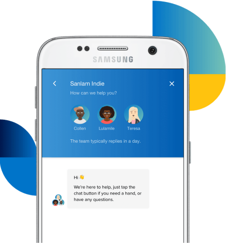 Illustration of a mobile device with a conversation thread.